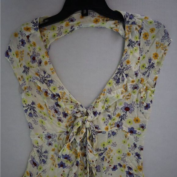 Free People Women's Sz XS Ivory Combo Floral "It Takes Two" Wrap Dress $128 - Picture 7 of 11